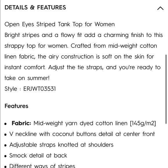 Roxy Pink, White, Yellow Striped Button Midriff Tank Top - Picture 9 of 11